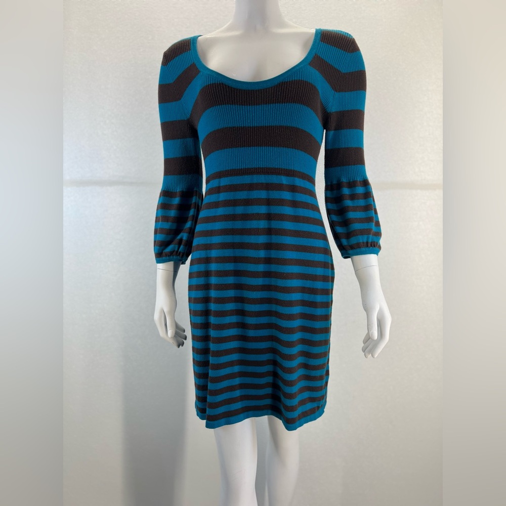 Take Out blue and brown striped sweater dress SIZE LARGE‎